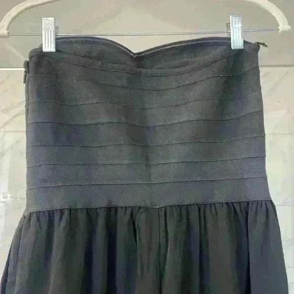 Hot Miami Styles Black Pockets Side Slit Sweetheart Neck Strapless Jumpsuit Sz M - Picture 9 of 12